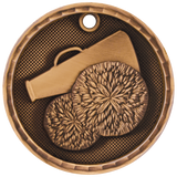 Antique Bronze 2" 3D Cheer Medal