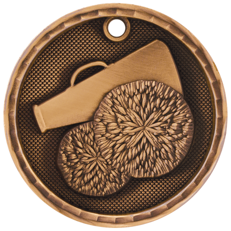 Antique Bronze 2" 3D Cheer Medal