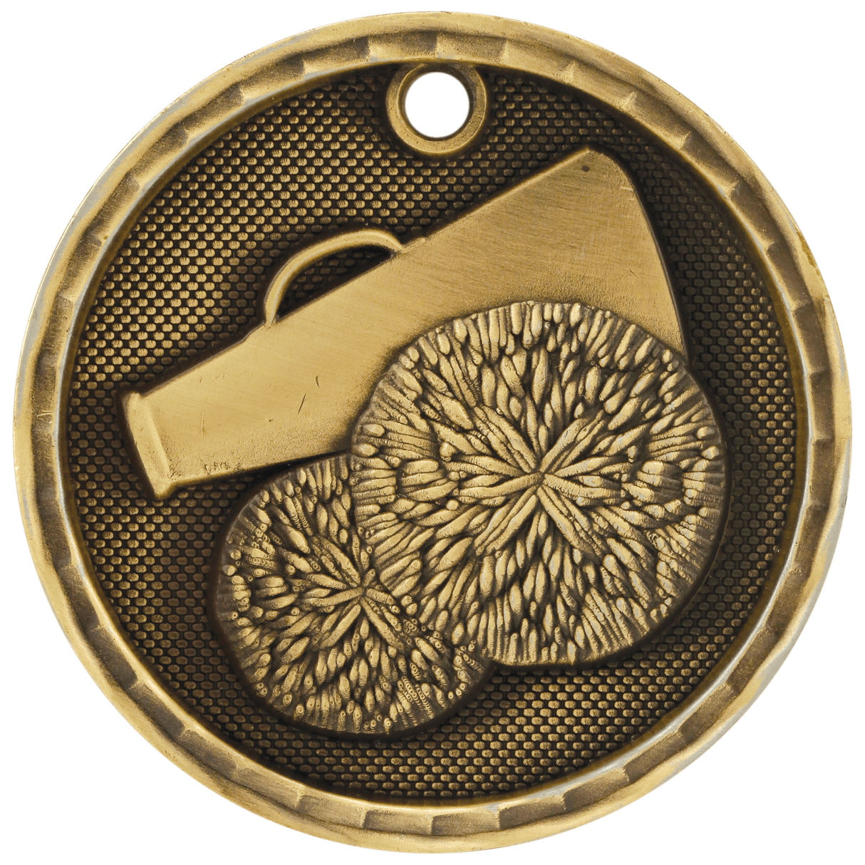 Antique Gold 2" 3D Cheer Medal