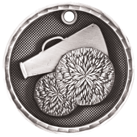 Antique Silver 2" 3D Cheer Medal