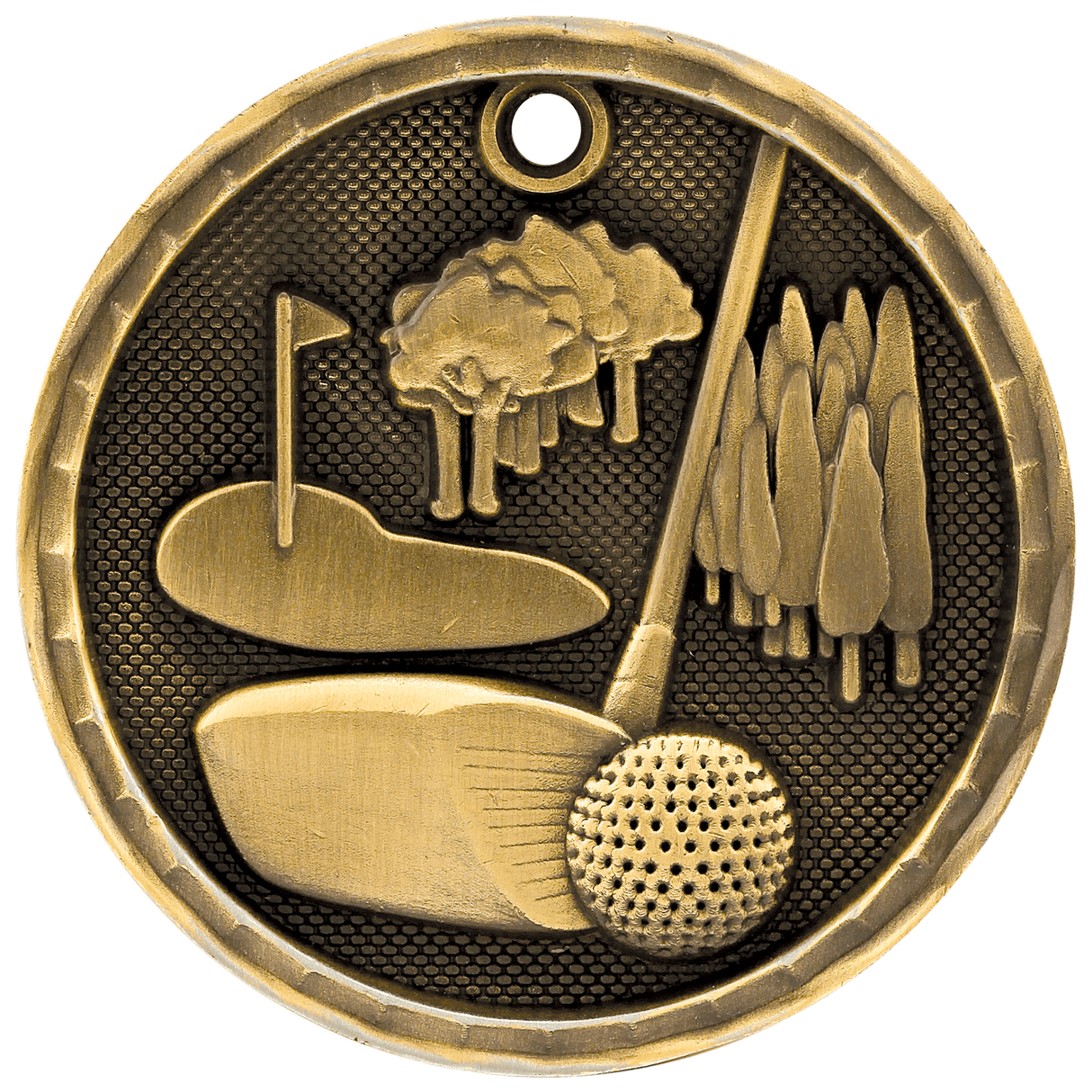 2" 3D Golf Medal