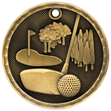 2" 3D Golf Medal