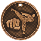 Antique Bronze 2" 3D Martial Arts Medal