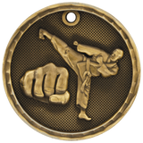 Antique Gold 2" 3D Martial Arts Medal
