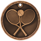 Antique Bronze 2" 3D Tennis Medal