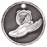 Antique Silver 2" 3D Track Medal