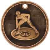 2" 3D Wrestling Medal