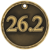 Antique Gold 2" 3D Marathon Medal
