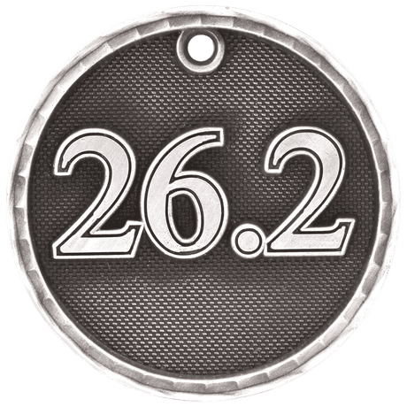 Antique Silver 2" 3D Marathon Medal