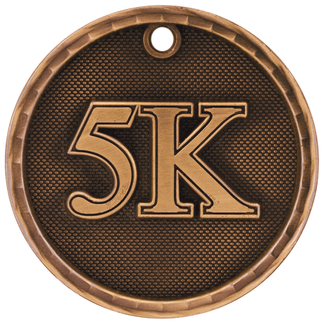 Antique Bronze 2" 3D 5K Medal
