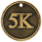 Antique Gold 2" 3D 5K Medal