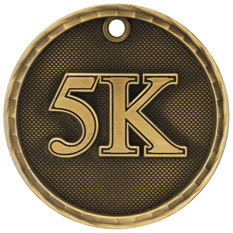 Antique Gold 2" 3D 5K Medal