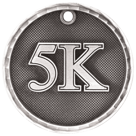 Antique Silver 2" 3D 5K Medal