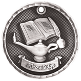 2" 3D Lamp of Knowledge Medal