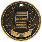Antique Gold 2" 3D Math Medal