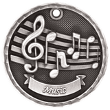 Antique Silver 2" 3D Music Medal