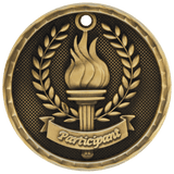 Antique Gold 2" 3D Participant Medal