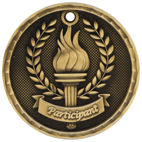 Antique Gold 2" 3D Participant Medal