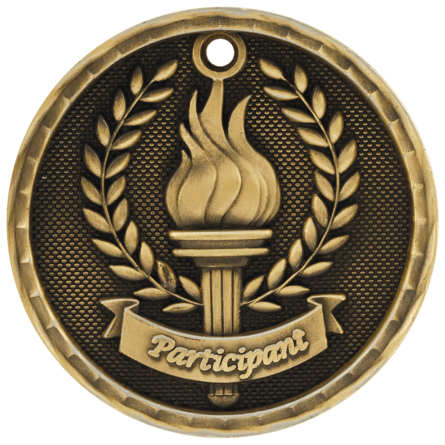 Antique Gold 2" 3D Participant Medal