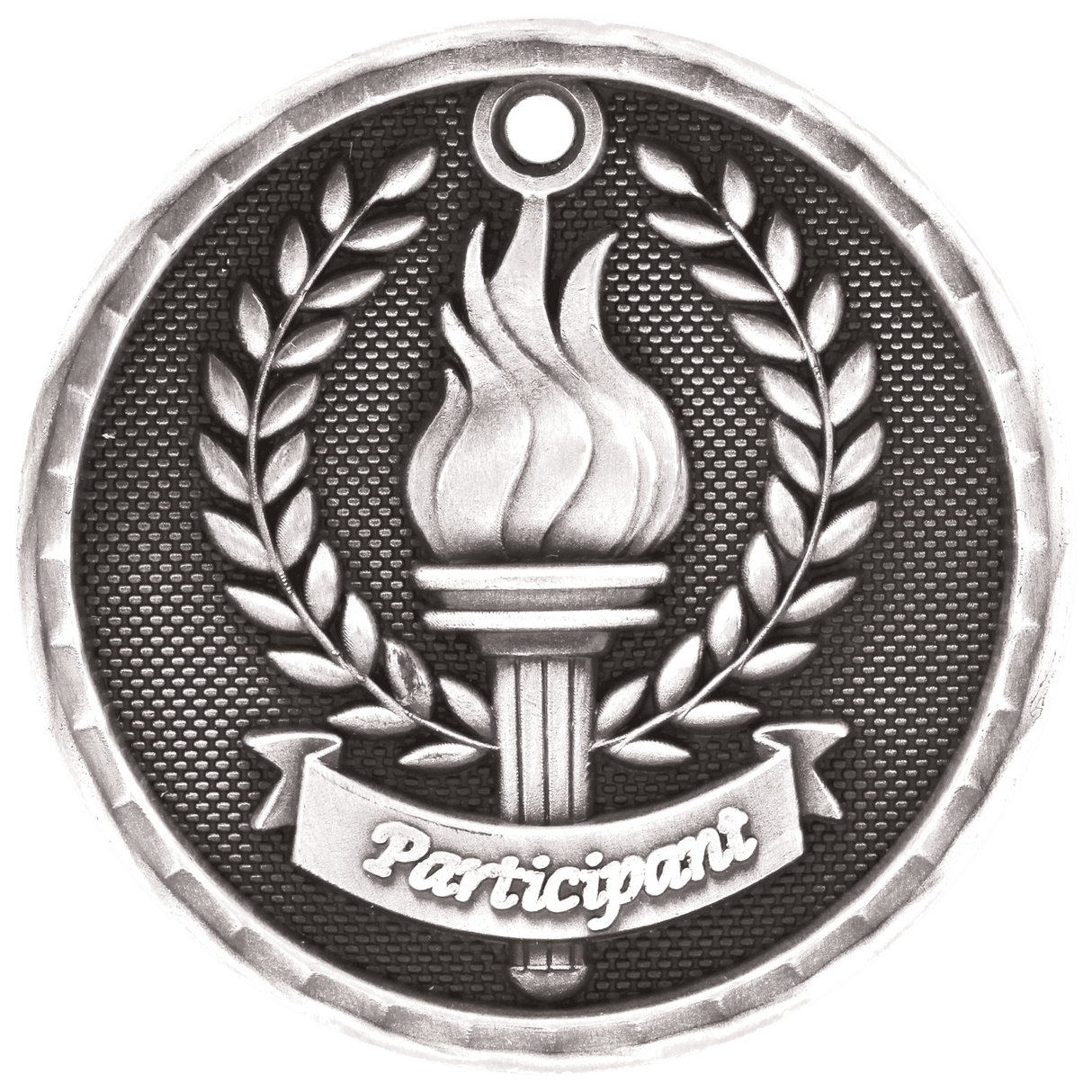 Antique Silver 2" 3D Participant Medal