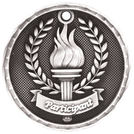 Antique Silver 2" 3D Participant Medal
