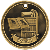 2" 3D Reading Medal