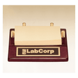 4 1/2" x 3 7/8" Rosewood Piano Finish Post-It Note Holder with Black Plate
