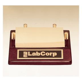 4 1/2" x 3 7/8" Rosewood Piano Finish Post-It Note Holder with Black Plate