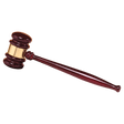 10" Rosewood Piano Finish Gavel with a Gold Gavel Band