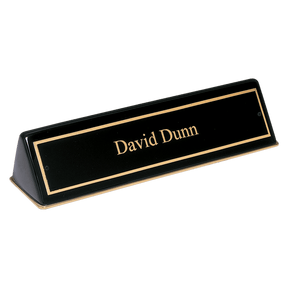 9 1/2" x 2 1/2" x 2" Black Piano Finish Desk Wedge with Black Plate