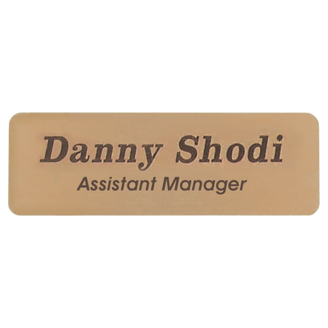 2 3/4" x 7/8" Gold Brass Name Badge Plate