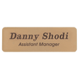 3" x 1" Gold Brass Name Badge Plate