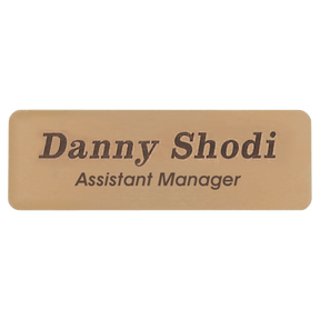 3" x 1" Gold Brass Name Badge Plate