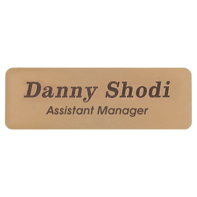 3" x 1" Gold Brass Name Badge Plate