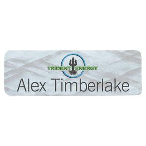 3" x 1" White Dynasub Aluminum Name Badge Plate