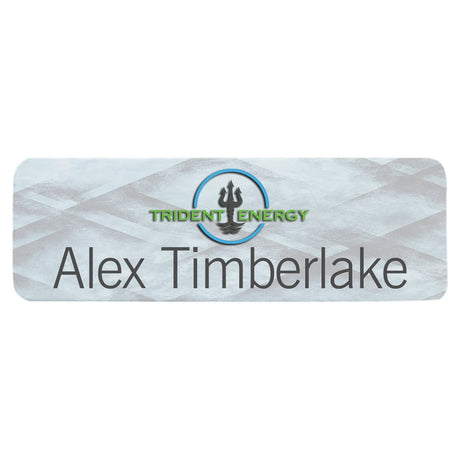 3" x 1" White Dynasub Aluminum Name Badge Plate