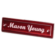 9 1/4" x 2 1/8" Rosewood Piano Finish Nameplate with Acrylic Engraving Plate, Two Silver Posts