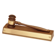 Walnut Gavel Base with Removable Gavel/Gold Gavel Band and Gold Plate for Personalization