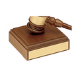 4 1/2" x 4 1/2" Walnut Gavel Sounding Block with Gold Plate for Personalization (Gavel Sold Separately)