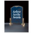 6" x 7"  Airflyte Sapphire Marble Acrylic with Gold-Plated Brass Stand