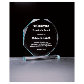 7" x 7 3/4" Octagon Series Jade Acrylic Award
