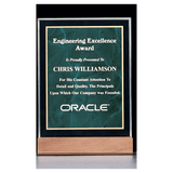 Emerald Marble Acrylic Award with American Walnut 5" x 7 5/8" Base
