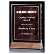 5" x 7 5/8" Ruby Marble Acrylic Award with American Walnut Base