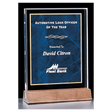 7" x 9 5/8" Sapphire Marble Acrylic Award with American Walnut Base