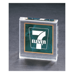 3 3/4" x 3 3/4" Emerald Marble Design Acrylic Paperweight