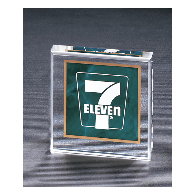 3 3/4" x 3 3/4" Emerald Marble Design Acrylic Paperweight