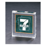 Emerald 3 3/4" x 3 3/4" Marble Design Acrylic Paperweight
