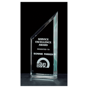 3 1/2" x 9" Zenith Series Jade Acrylic Free Standing Award