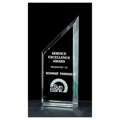 3 1/2" x 9" Zenith Series Jade Acrylic Free Standing Award