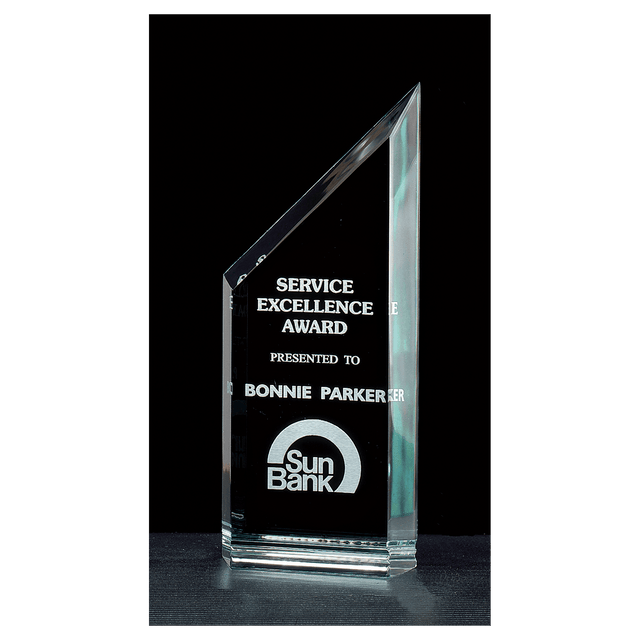 3 1/2" x 9" Zenith Series Jade Acrylic Free Standing Award